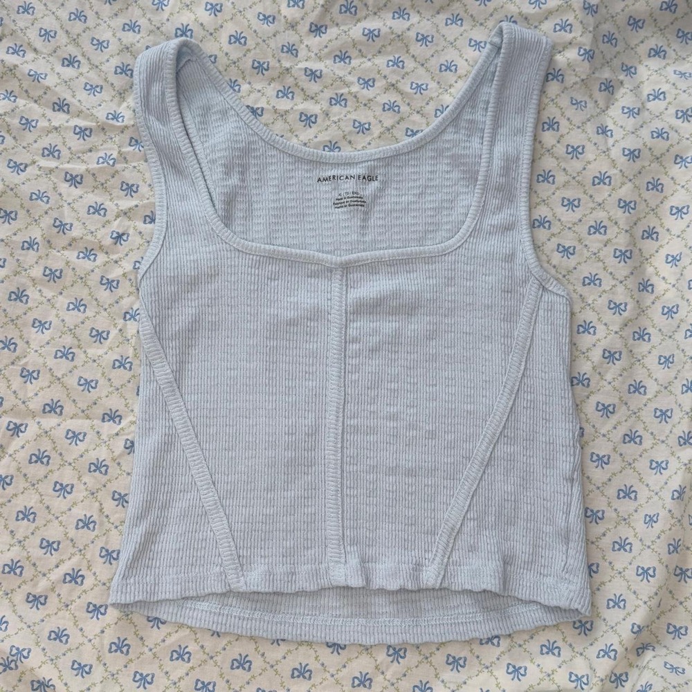 American Eagle Powder Blue Crop Tank, Size XL